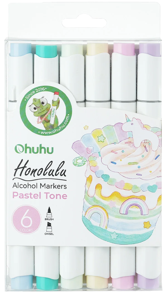 OHUHU 6 Marcadores Honolulu Pastel